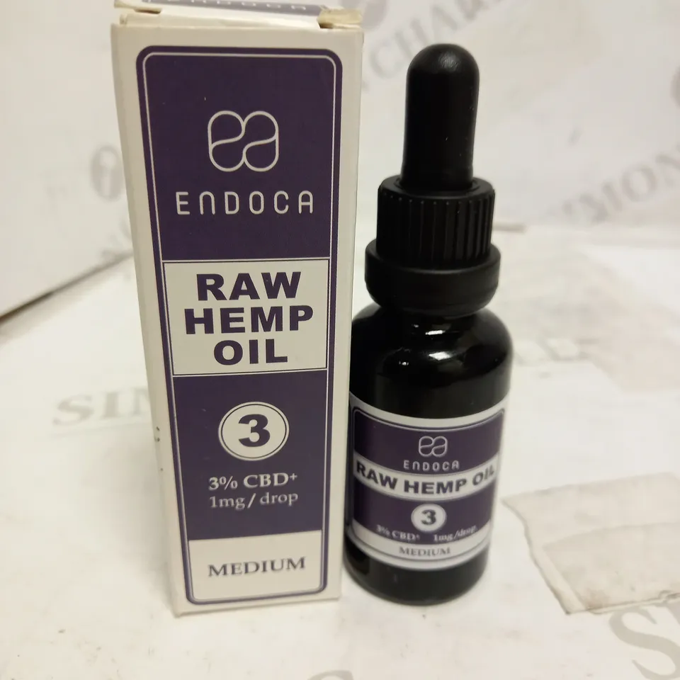 ENDOCA RAW HEMP OIL 3% CBD+ MEDIUM 900MG 30ML