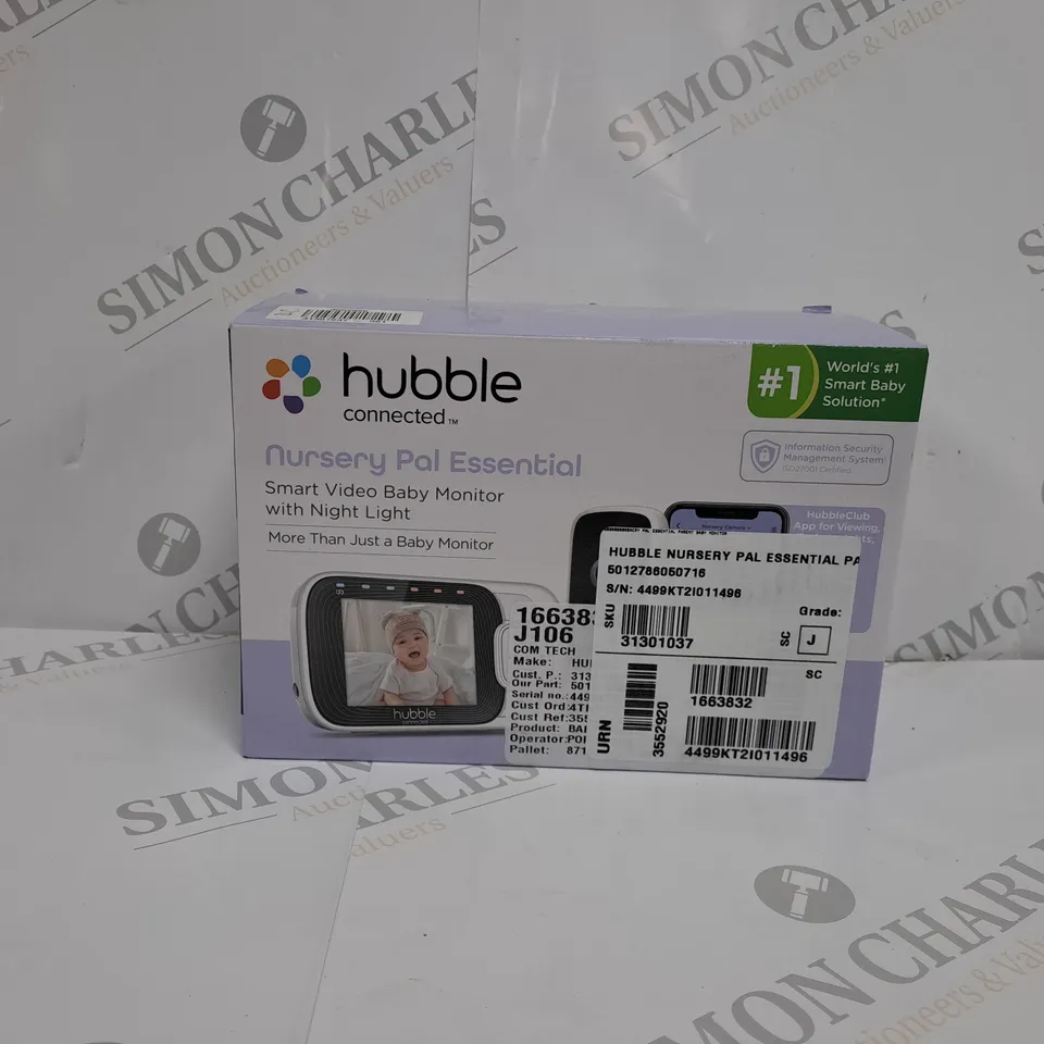 BOXED HUBBLE CONNECTED NURSERY PAL ESSENTIAL SMART VIDEO BABY MONITOR