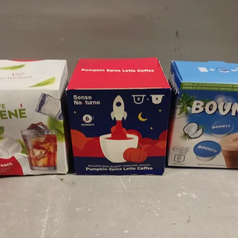 6 X BOXED COFFEE MACHINE PODS IN VARIOUS FLAVOURS