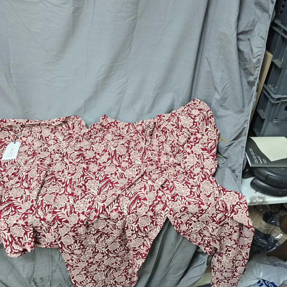 SEASALT CORNWALL FLORAL PRINT PAJAMAS  – ORGANIC COTTON, UK 22 (EU 50, US 18)