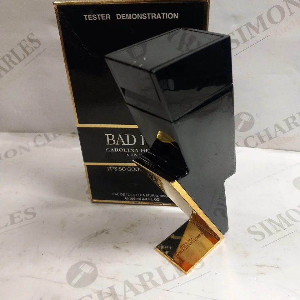 BOXED CAROLINA HERRERA BAD BOY IT'S SO GOOD TO BE BAD EAU DE TOILETTE 100ML TESTER BOTTLE