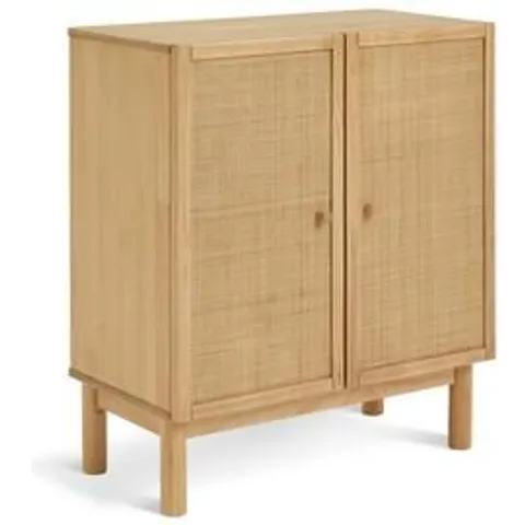 BOXED KNOLE 2 DOOR SHOE STORAGE CABINET - OAK