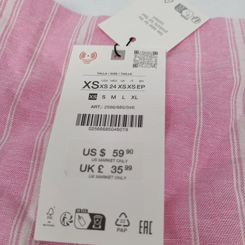 ZARA PINK/WHITE SKIRT EXTRA SMALL TAGGED