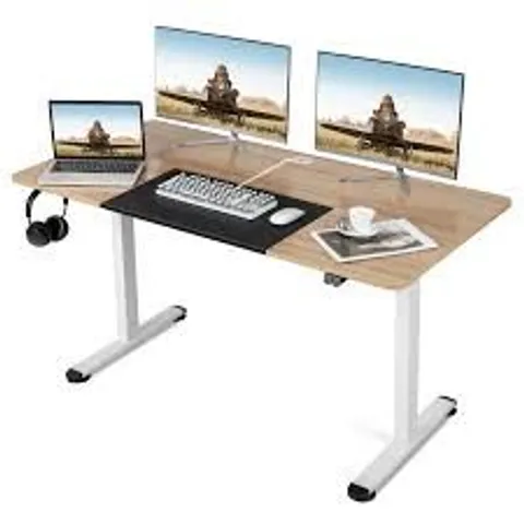 BOXED COSTWAY HEIGHT ADJUSTABLE HOME OFFICE COMPUTER DESK - NATURAL