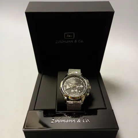 MENβS ZIHLMANN & CO β STAINLESS STEEL STRAP β BLACK DIAL WITH SUB DIALS β 5ATM WATER RESISTANT