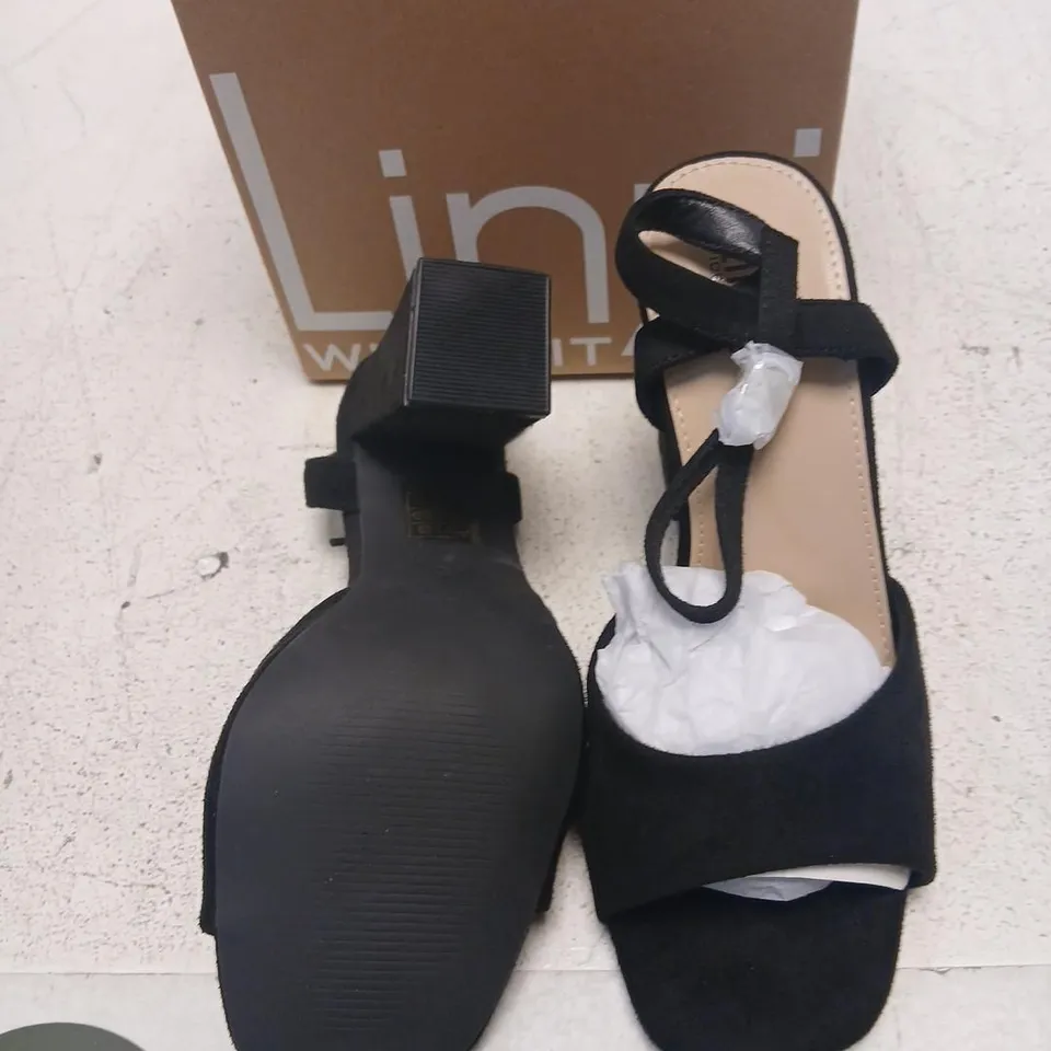 LINZI WIDE FIT WOMEN'S SANDALS – MONROE SIZE 5 BLACK SUEDE