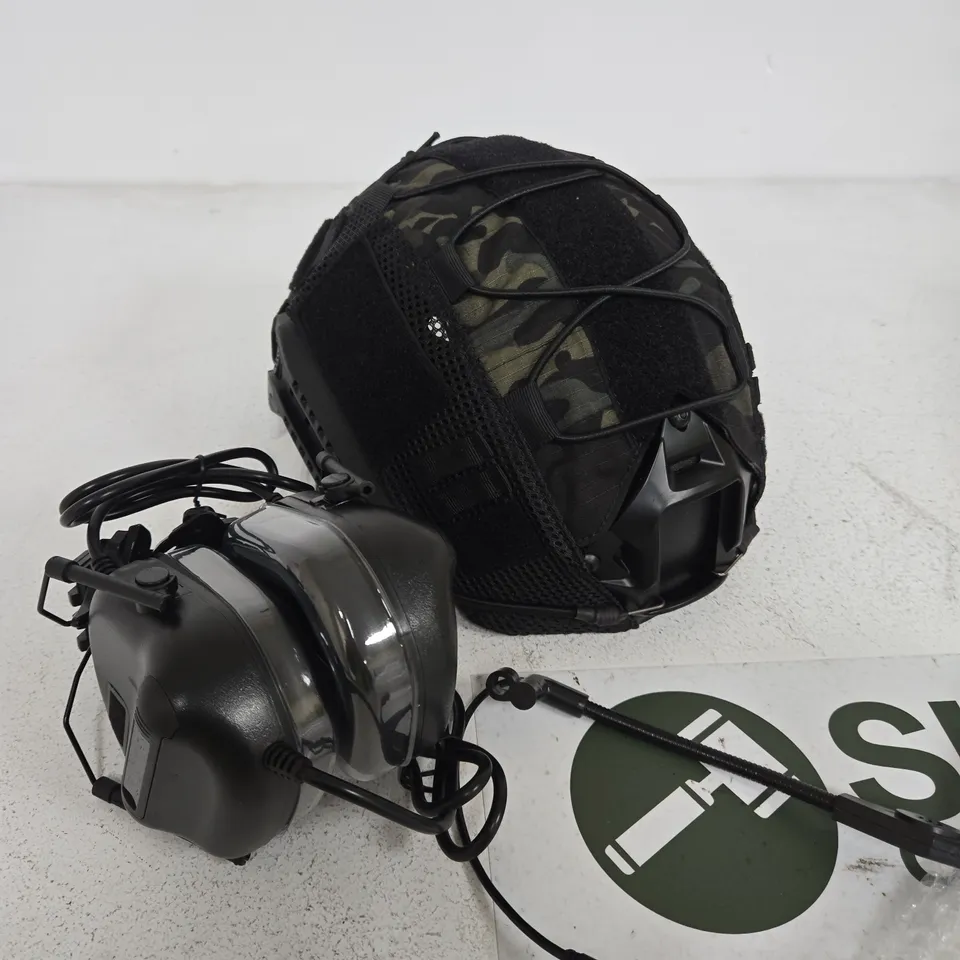 TACTICAL HELMET AND HEADSET UNIT - SIZE UNSPECIFIED 