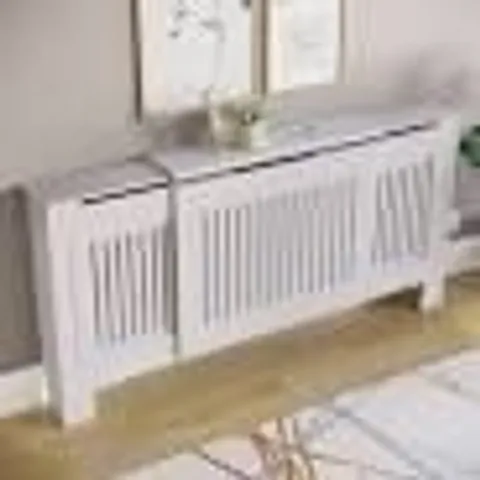 BOXED AMARTYA PANEL ADJUSTABLE RADIATOR COVER HOME ENTRYWAY HALLWAY - WHITE 