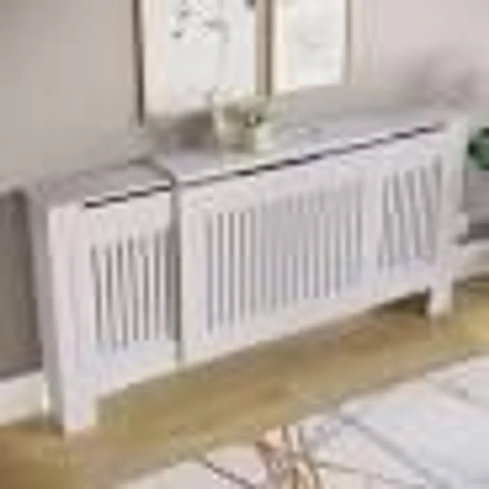 BOXED AMARTYA PANEL ADJUSTABLE RADIATOR COVER HOME ENTRYWAY HALLWAY - WHITE 