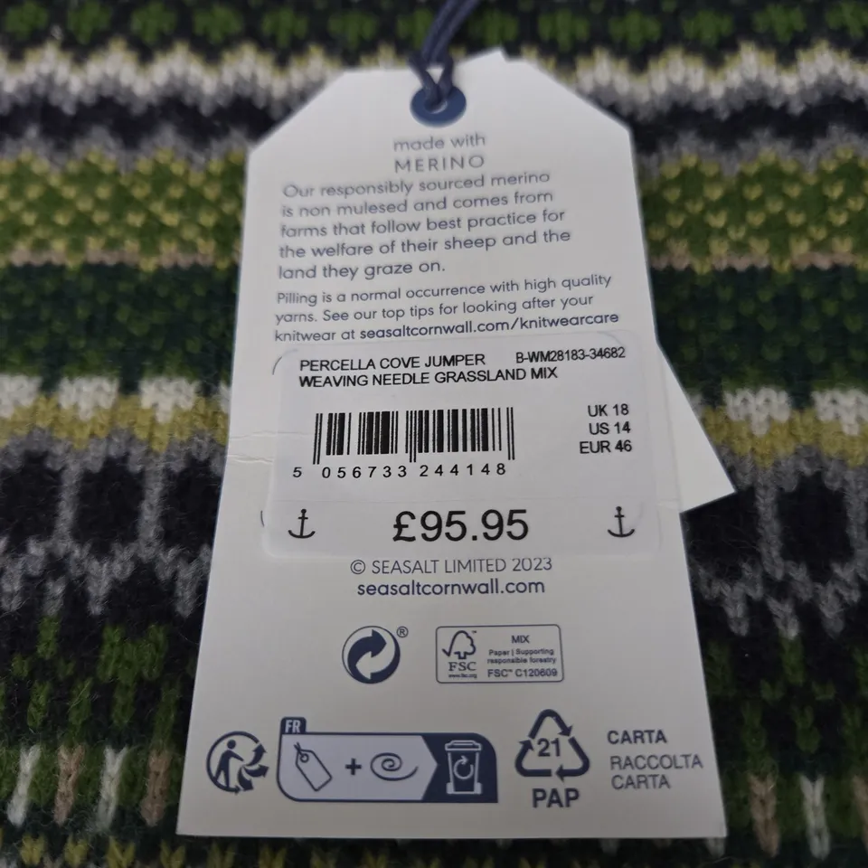 SEASALT CORNWALL PERCELLA COVE JUMPER SIZE 18