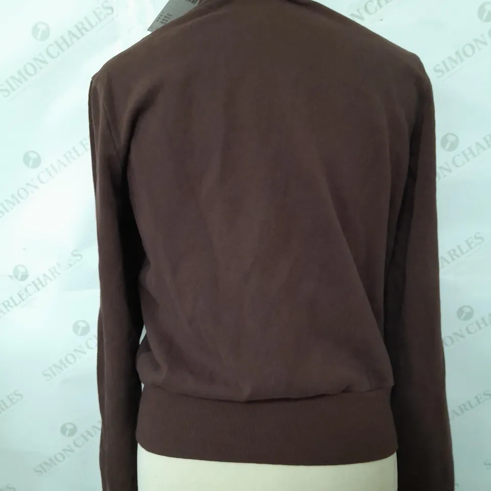 URBAN OUTFITTERS CROPPED JACKET IN BROWN & PINK - SIZE MEDIUM