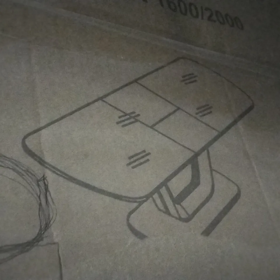 BOXED LAZZARO DINING TABLE EXT 1600/2000 - LIGHT GREY (BOXES 1 & 3 OF 3 ONLY)