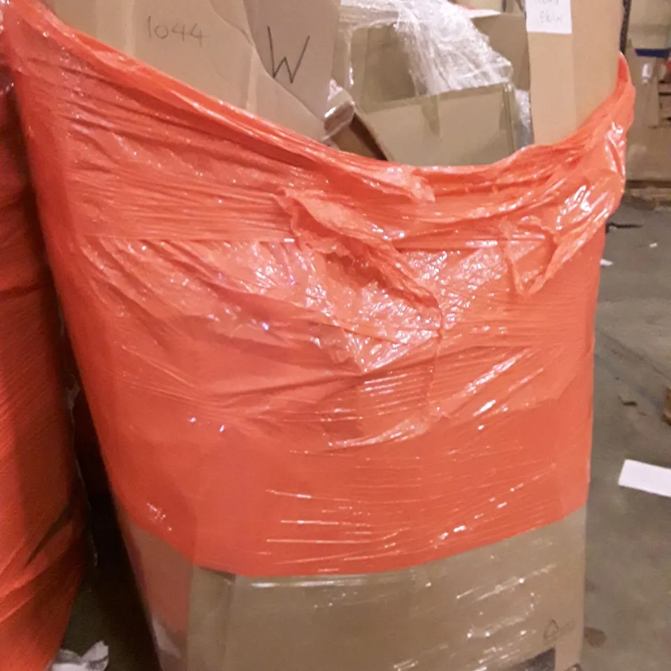 PALLET OF ASSORTED PRODUCTS INCLUDING AIR FRYER WITH VISIBLE WINDOW, NONSTICK COOKWARE SET, COUNTERBALANCE MONITOR ARM, OFFICE CHAIR