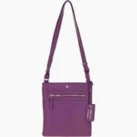 ASHWOOD MULTI STRAP MEDIUM LEATHER CROSSBODY BAG IN PURPLE