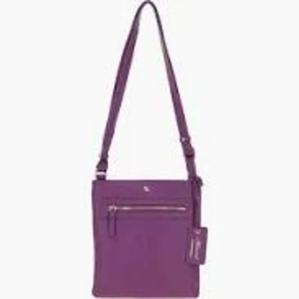 ASHWOOD MULTI STRAP MEDIUM LEATHER CROSSBODY BAG IN PURPLE