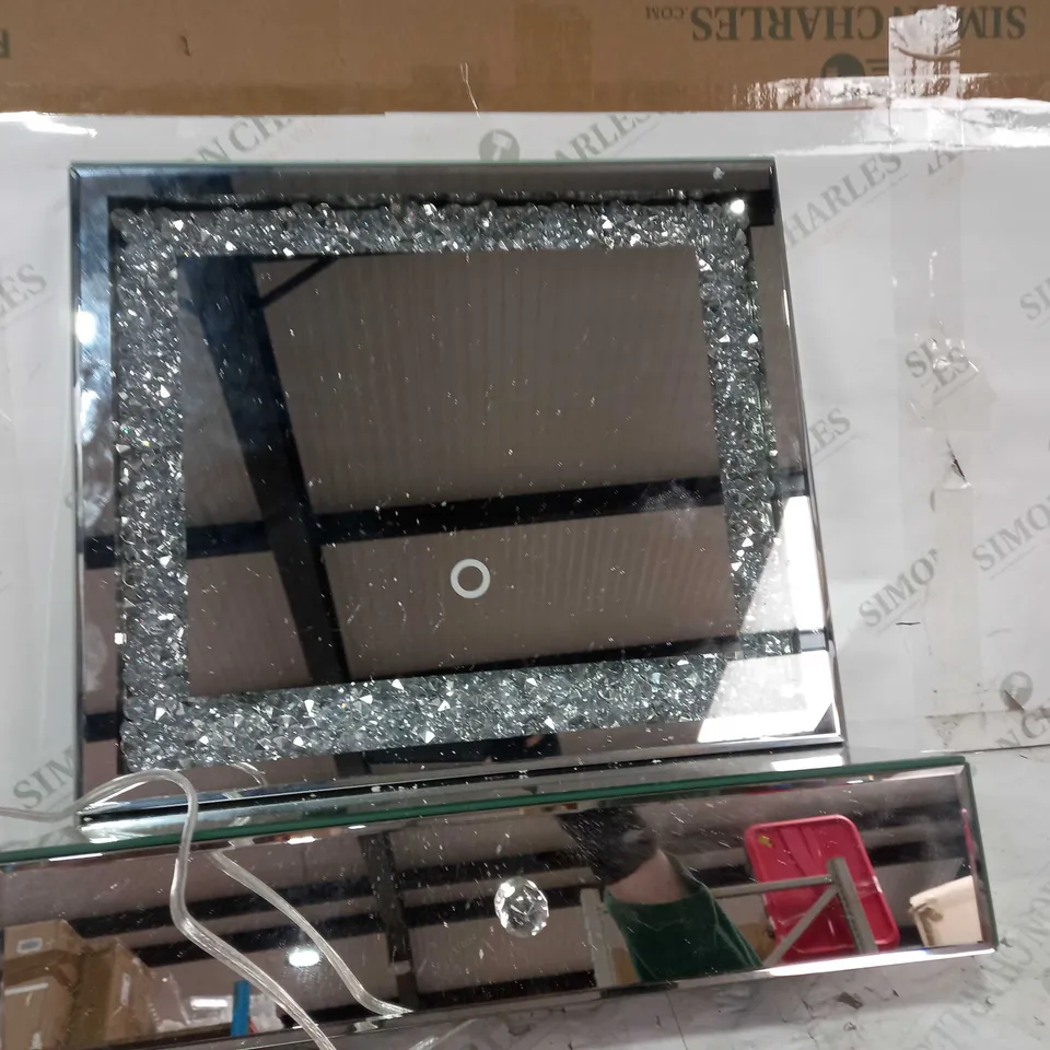 JULIEN MACDONALD LIGHT UP ENCAPSULATED CRYSTAL DRESSING TABLE MIRROR COLLECTION ONLY