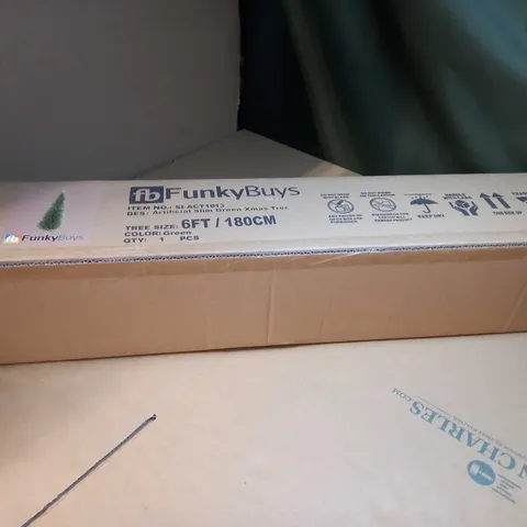 BOXED FUNKY BUYS 6FT GREEN CHRISTMAS TREE