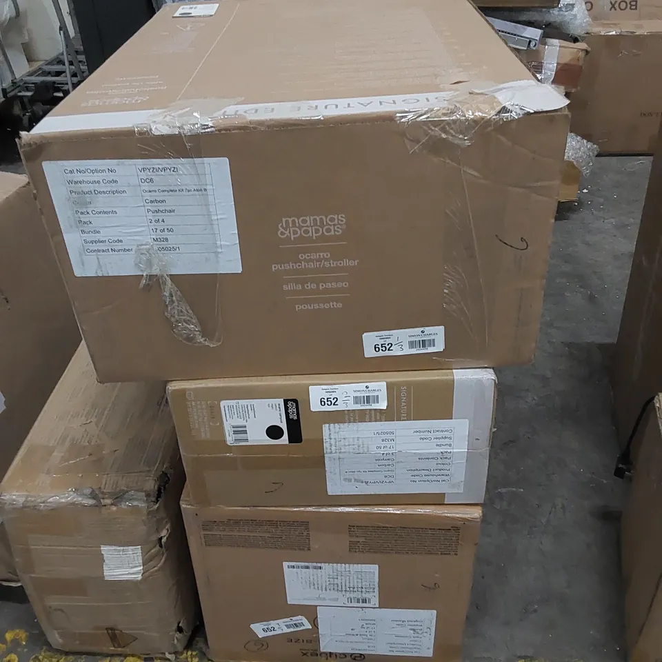 BOXED MAMAS AND PAPAS OCARRO SIGNATURE EDITION 7 PIECE SET TO INCLUDE; STROLLER, CARRYCOT, ATON B2 I SIZE CAR SEAT AND BASE AND ACCESSORIES BUNDLE (3 OF 4 BOXES)