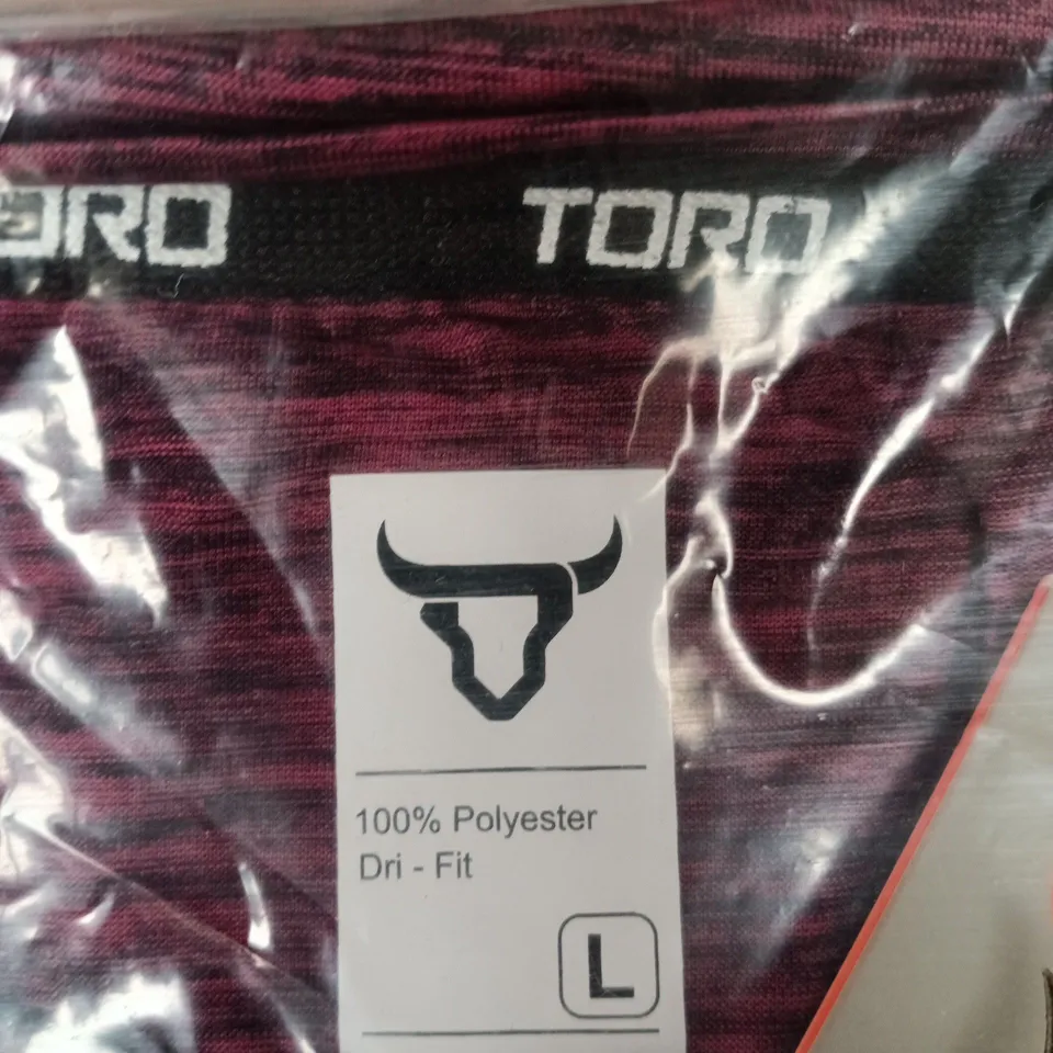 TORO ACTIVA T-SHIRT – PURPLE 100% POLYESTER DRI-FIT, UK SIZE L