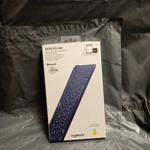 BOX OF APPROXIMATELY 15 ASSORTED LOGITECH KEYS TO GO (FOR IPHONE IPAD AND APPLE TV)