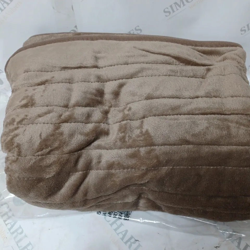 COZEE HOME HEATED BLANKET IN DARK TAUPE