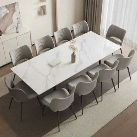 BOXED MODERN EXTENDABLE DINING TABLE FOR 4 - 10 PEOPLE (1 BOX)