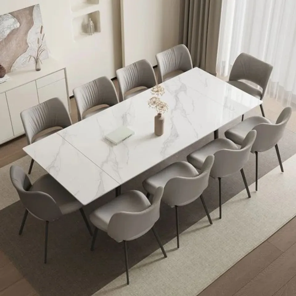BOXED MODERN EXTENDABLE DINING TABLE FOR 4 - 10 PEOPLE (1 BOX)