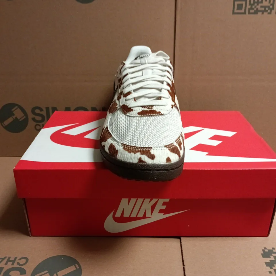 BOXED PAIR OF NIKE FIELD GENERAL TRAINERS IN PHANTOM/ANIMAL PRINT SIZE UK 10