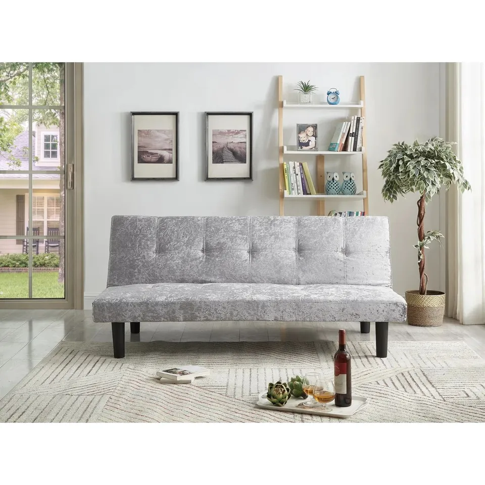 BOXED DIAMONDVILLLE 3 SEATER CLIC BLACK SOFA BED