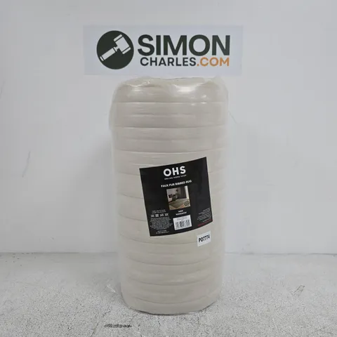 OHS FAUX FUR RIBBED RUG IN MINK 160 X 230CM