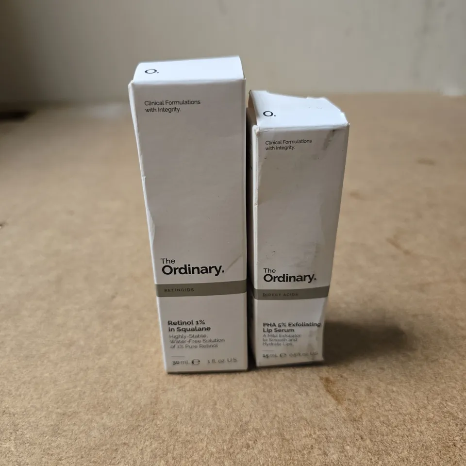 SET OF 2 THE ORDINARY ITEMS: RETINOL 1% + EXFOLIATING LIP SERUM
