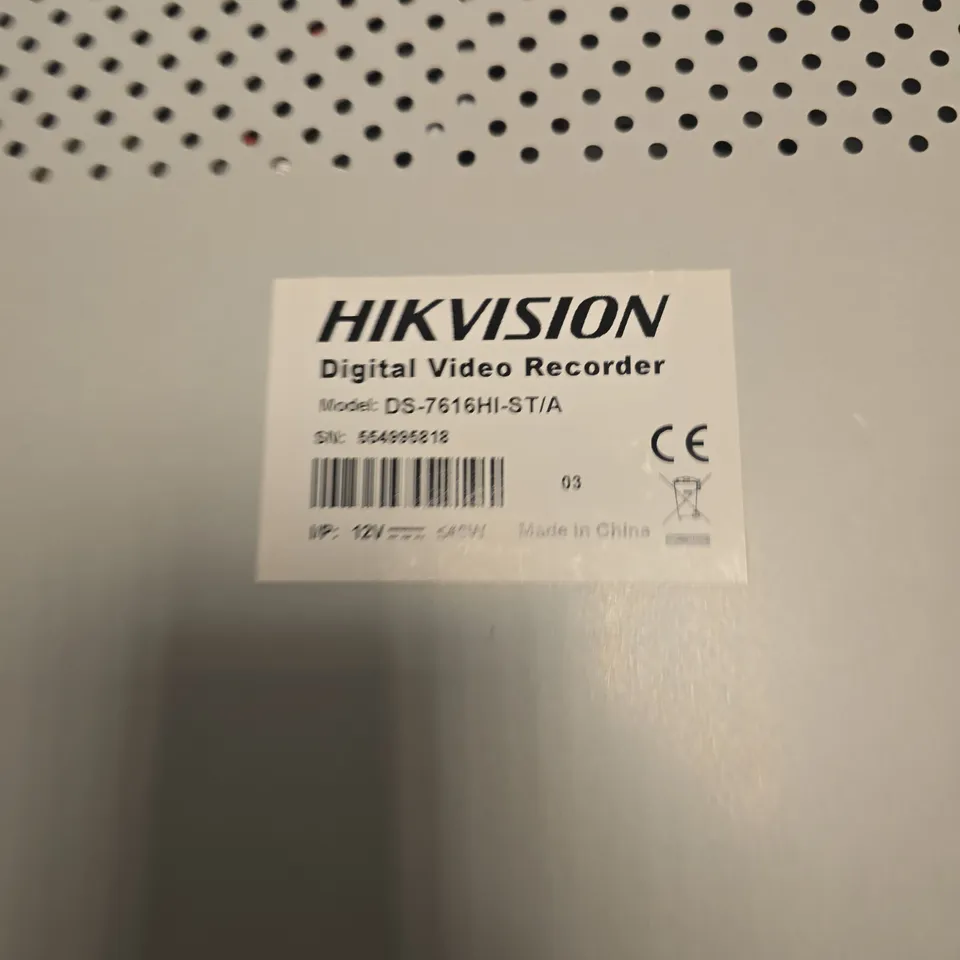 HIKVISION DS-7616HI-ST/A DIGITAL VIDEO RECORDER (16-CHANNEL)