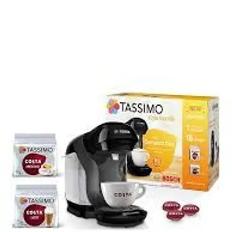 BOSCH TASSIMO STYLE COFFEE MACHINE WITH 2 PACK OF TASSIMO DISCS