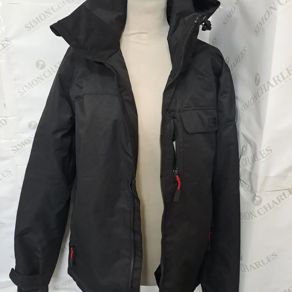 SURFANIC 10,000MM WATERPROOF BLACK PADDED COAT - SMALL