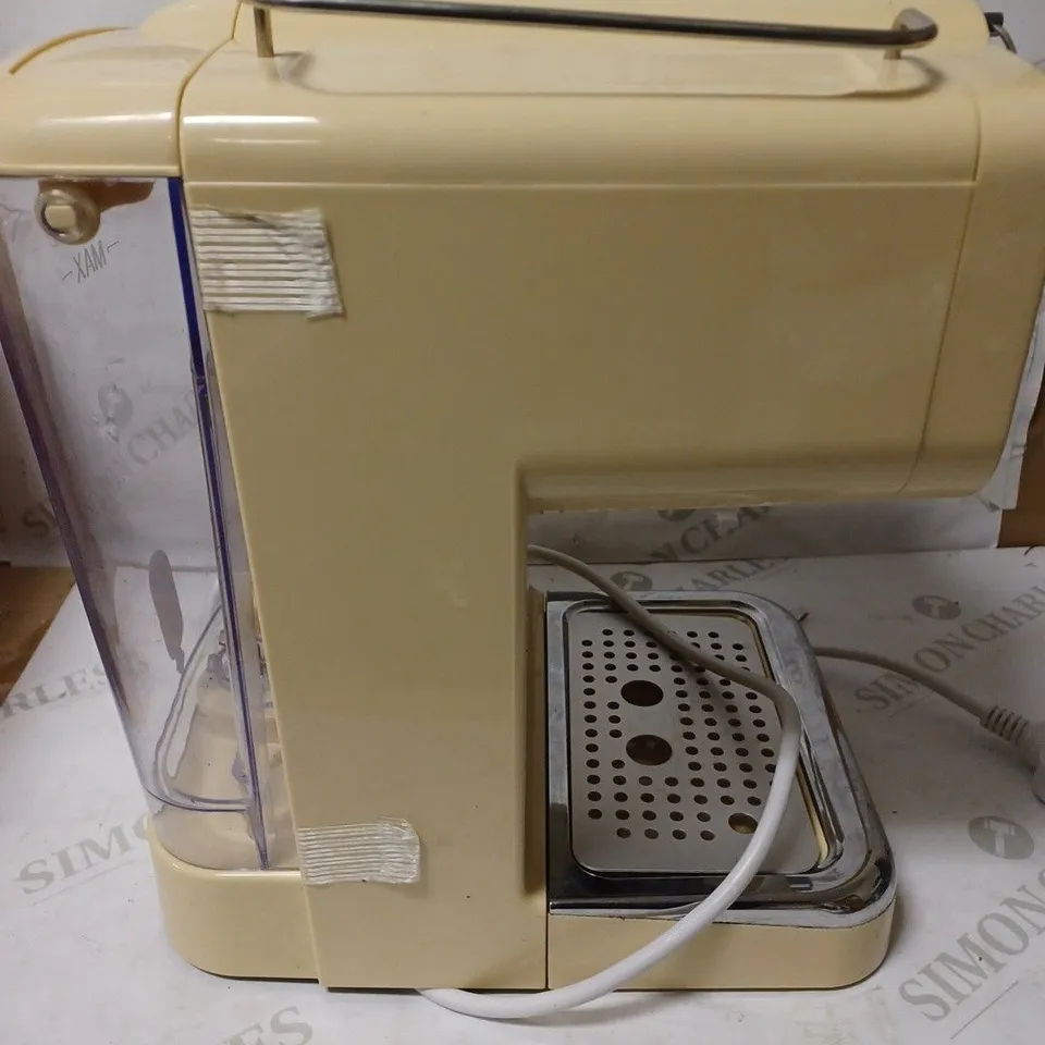 SWAN RETRO PUMP ESPRESSO COFFEE MACHINE - CREAM