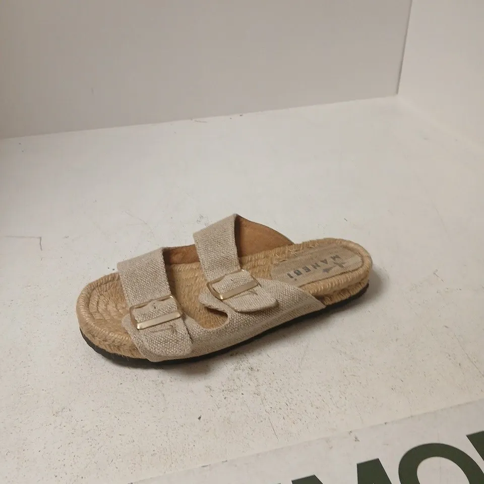 MANEBI ESPADRILLE SANDALS – BEIGE ROPE SOLE, TWO-STRAP