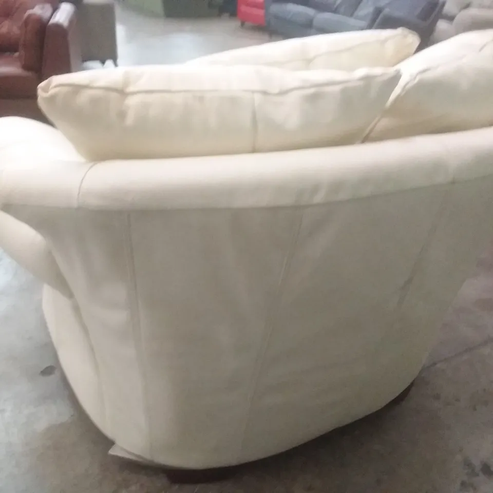 QUALITY DESIGNER MYRA CHAIR - CREAM LEATHER