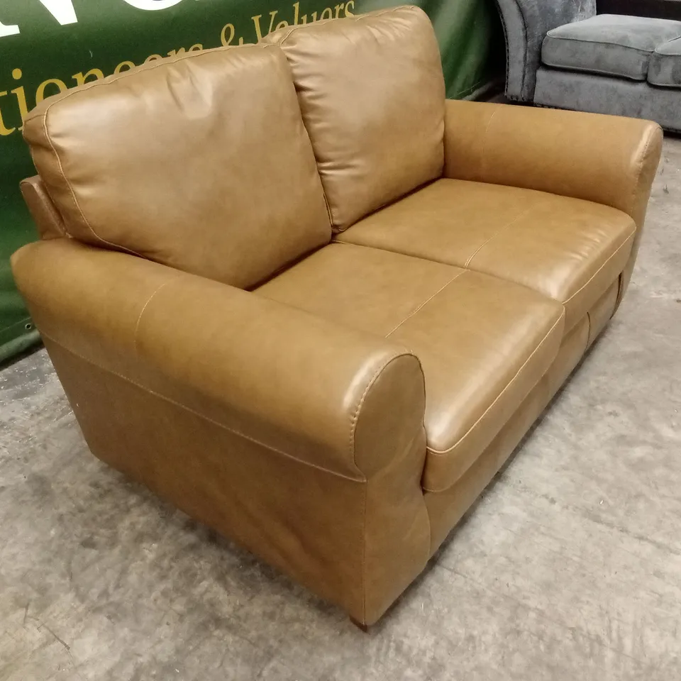 BAILEY 2 SEATER LEATHER SOFA - TAN RRP £829