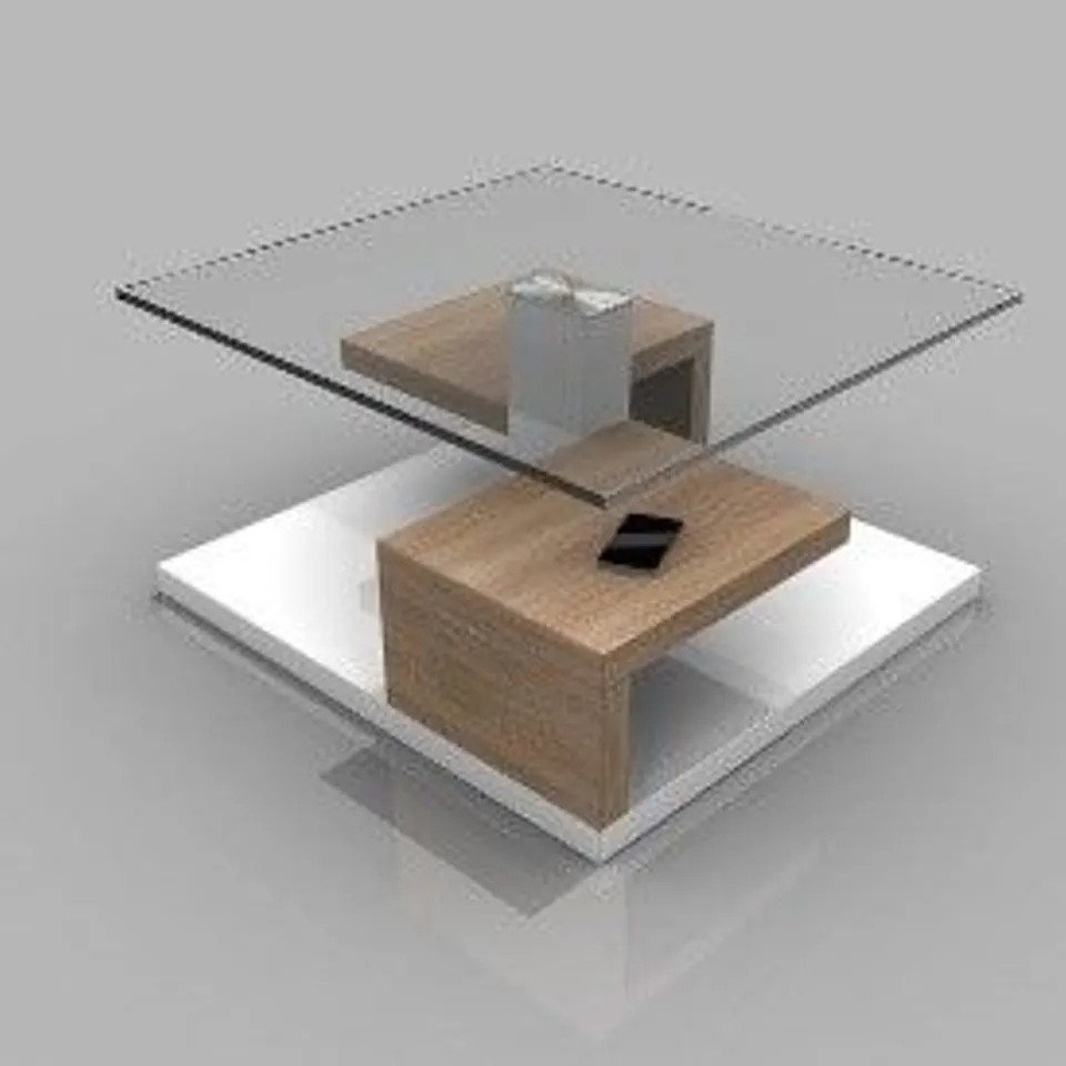 BOXED SARA COFFEE TABLE - NATURAL OAK, WHITE (1 BOX)