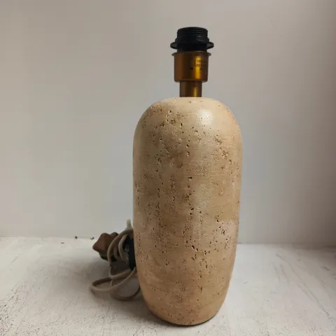JOHN LEWIS STONE TABLE LAMP BASE TOPPED WITH A BRASS-FINISH SOCKET