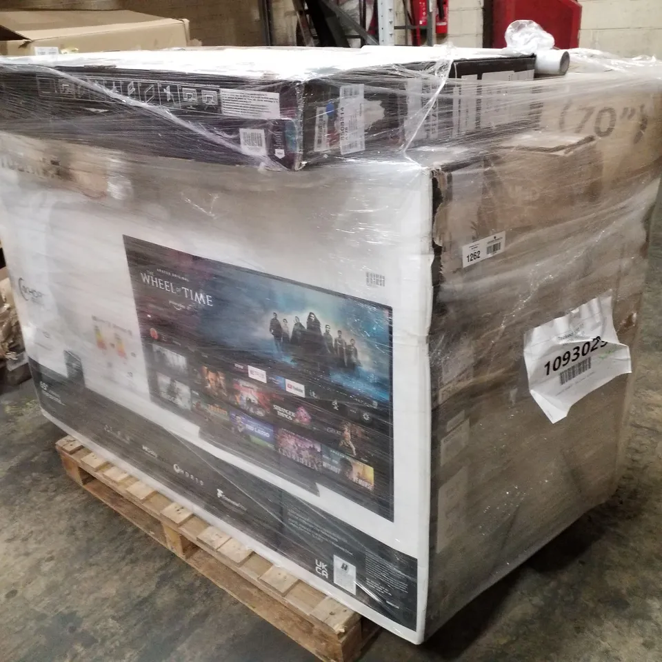 PALLET OF APPROXIMATELY 6 UNPROCESSED RAW RETURN TELEVISIONS TO INCLUDE;