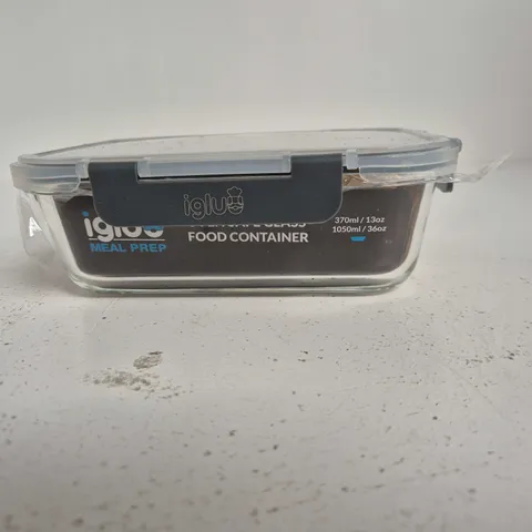 IGLU FOOD CONTAINERS β GLASS WITH BLUE LOCKING LID, 370ML + 1050ML