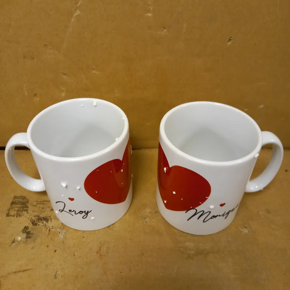 PERSONALISED TWO HEARTS MUG SET RRP £16.99