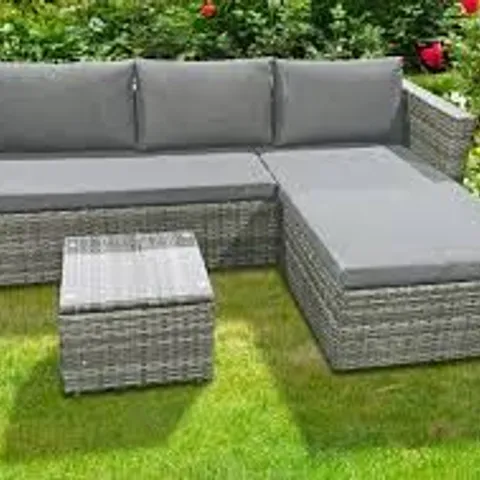 BRAND NEW BOXED DESIGNER 4 - SEATER RATTAN CORNER SOFA SET  (1 BOX)