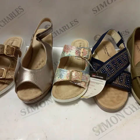 BOX OF APPROX 5 ASSORTED PAIRS OF SHOES IN VARIOUS STYLES AND SIZES