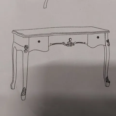 BOXED HOMESDIRECT365 ANTIQUE FRENCH STYLE DRESSING TABLE - SILVER WOOD