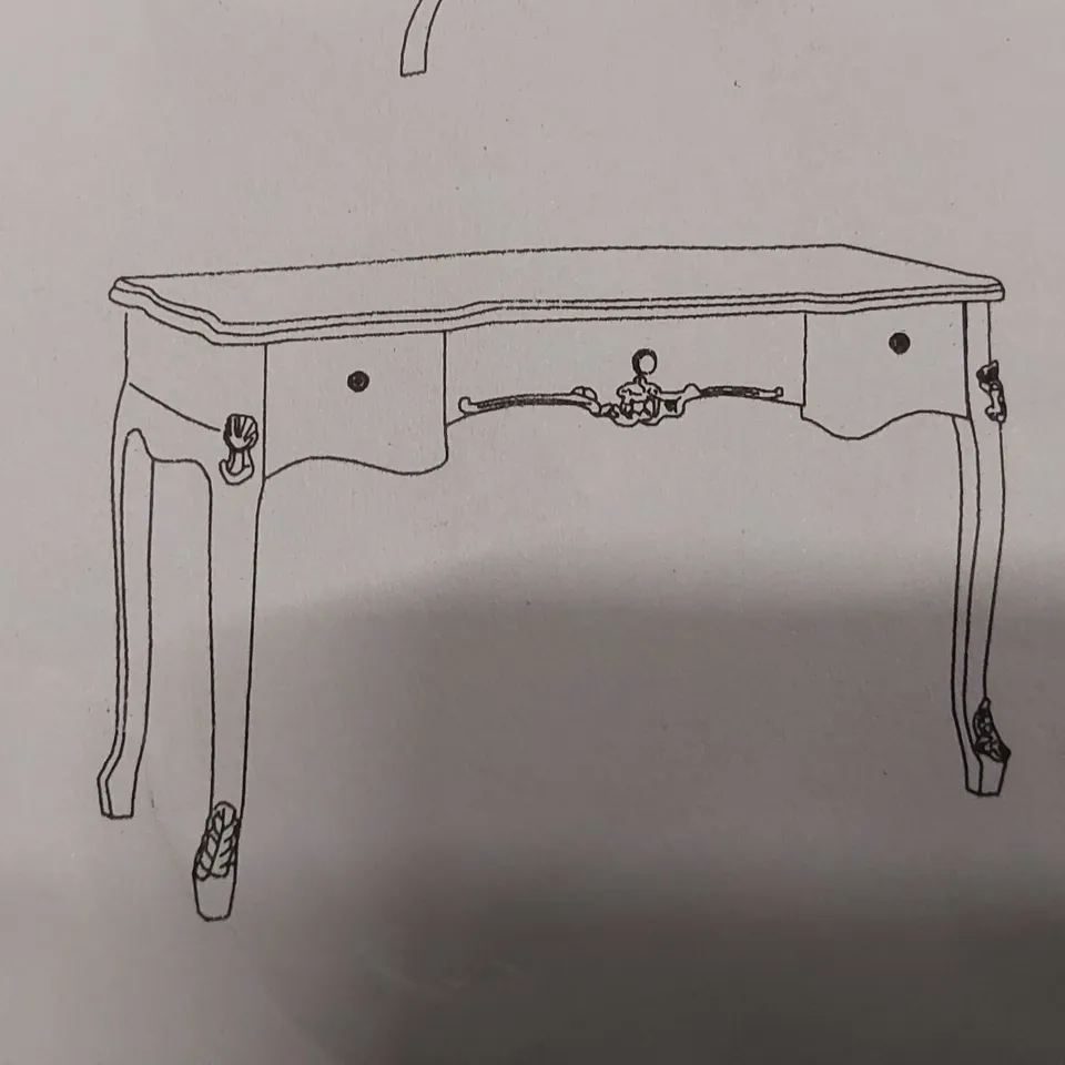BOXED HOMESDIRECT365 ANTIQUE FRENCH STYLE DRESSING TABLE - SILVER WOOD