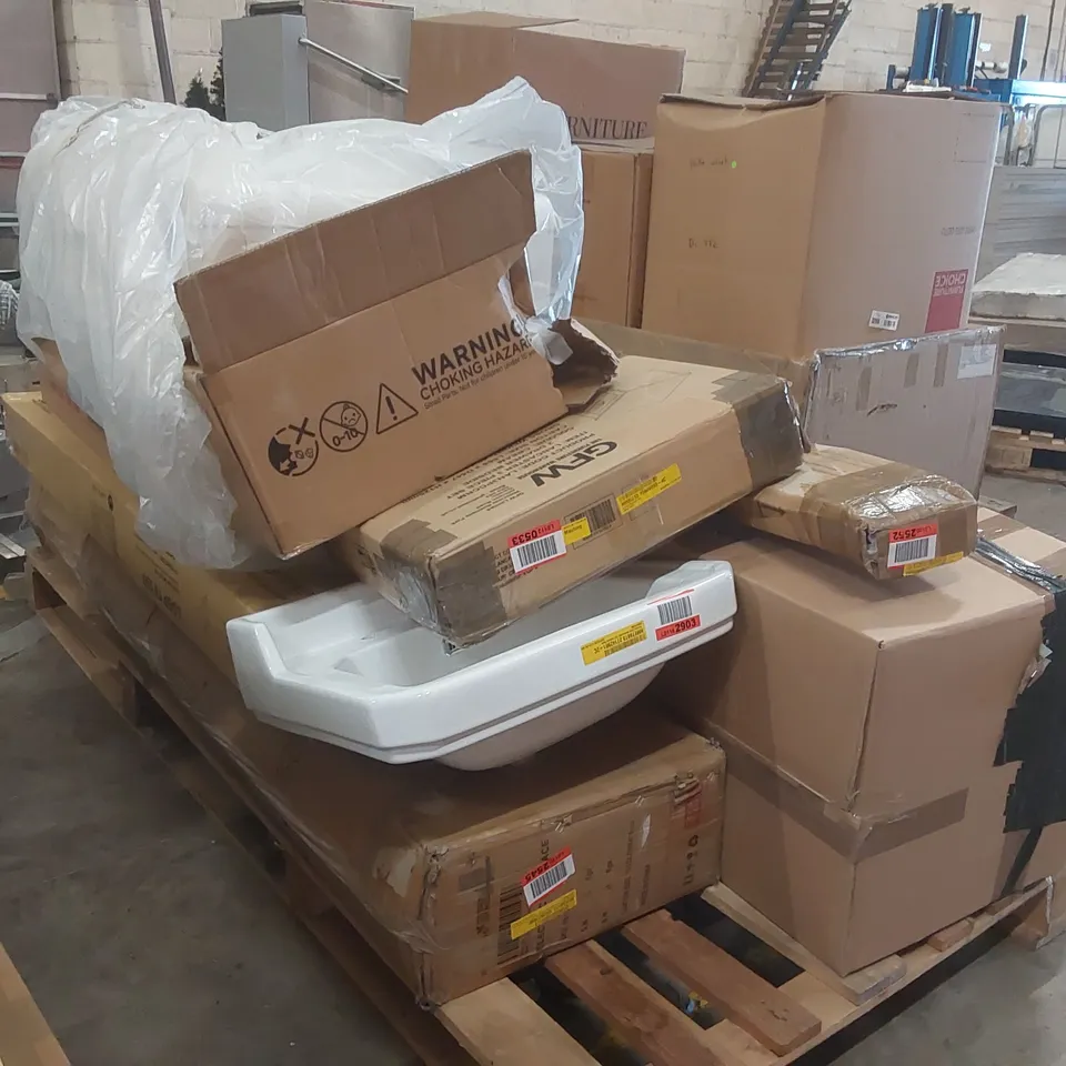 PALLET CONTAINING A LARGE QUANTITY OF ASSORTED FURNITURE PARTS ECT