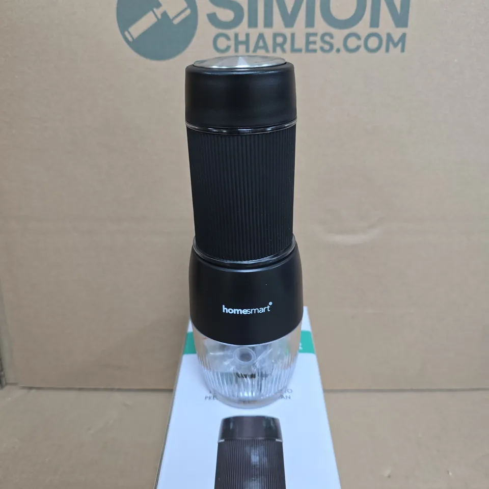 HOMESMART PORTABLE TRAVEL COFFEE MAKER – BLACK WITH GLASS CARAFE