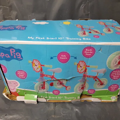 BOXED PEPPA PIG 2-IN-1 10 INCH TRAINING BIKE